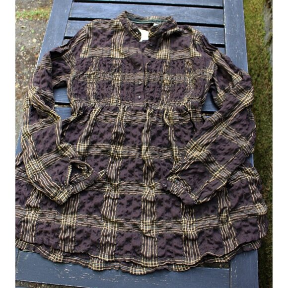 Timberland - Heavyweight Smock Front Tunic in Brown Plaid, size Large - Picture 6 of 13